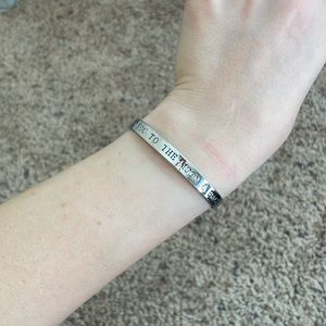 “I love you to the moon and back” silver cuff bracelet
